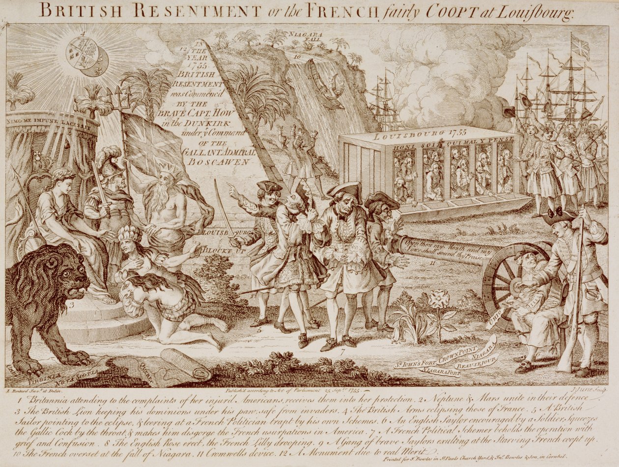 イギリスの恨み、またはルイブールでのフランスの公正な警官、1755年9月25日公開（251585も参照） 作： ボワタード後のルイ・フィリップ