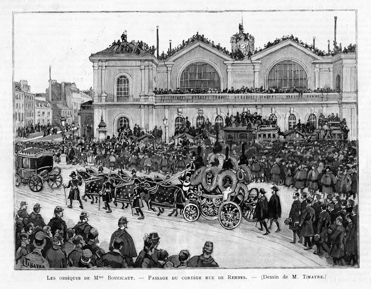 1887年のパリでのマルグリットブシコーの葬列 作： ルイ・ティナイエール