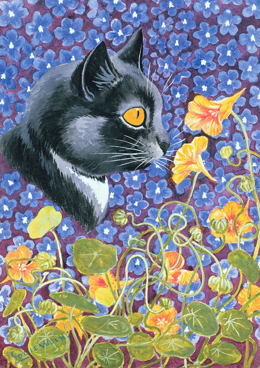 花の海の猫 作： ルイス・ウェイン