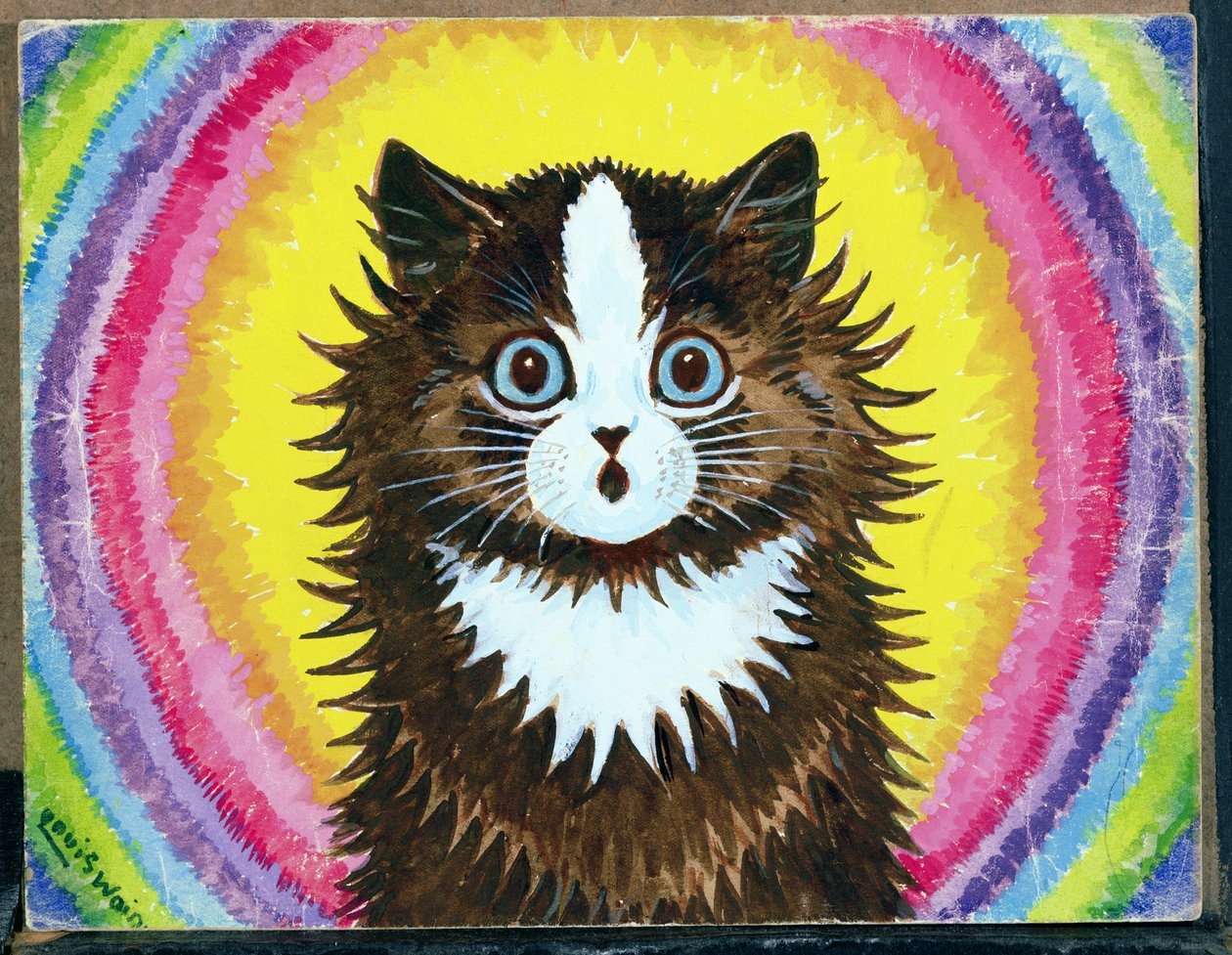 虹の中の猫（紙とトイレとガッシュ） 作： ルイス・ウェイン