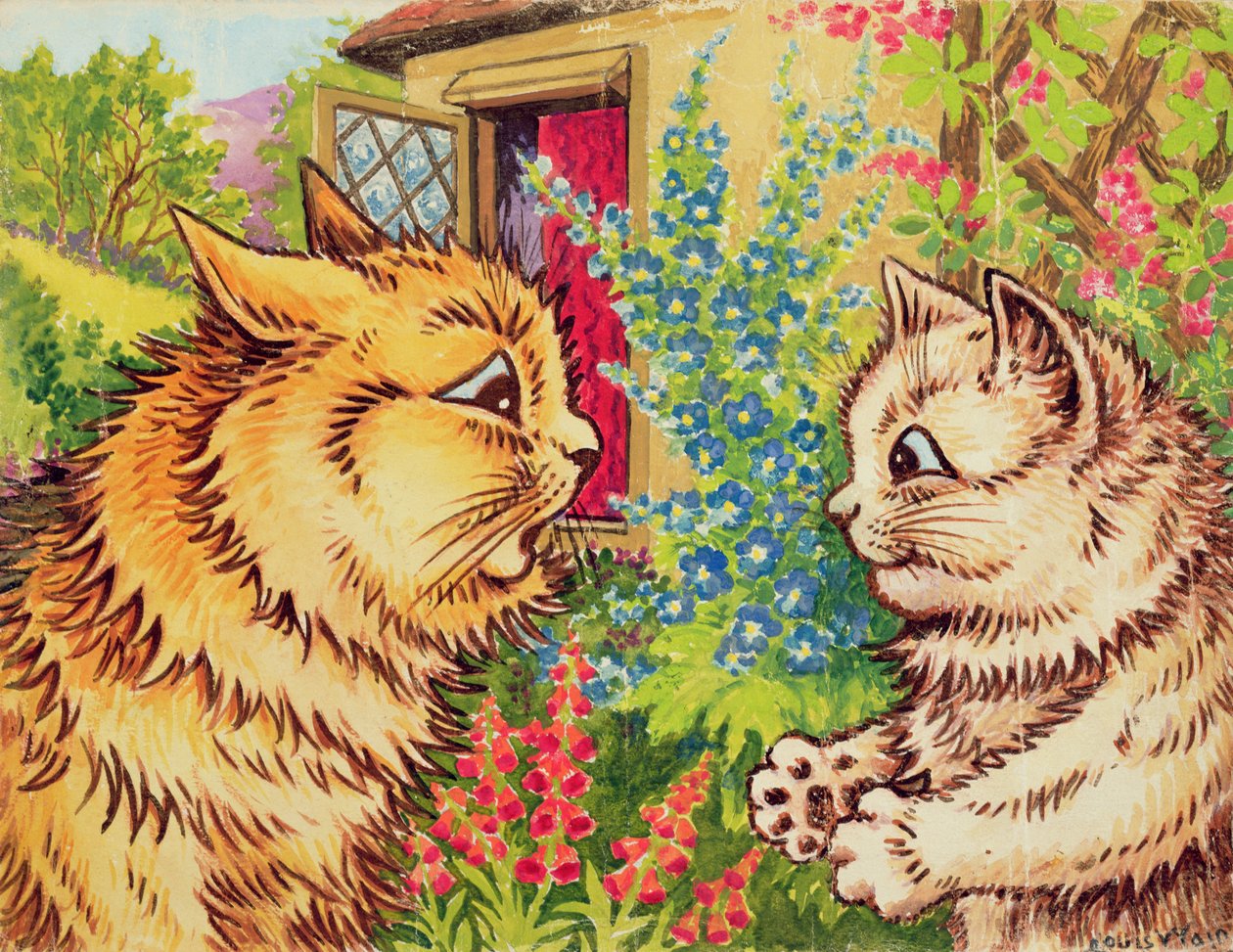 庭の猫 作： ルイス・ウェイン