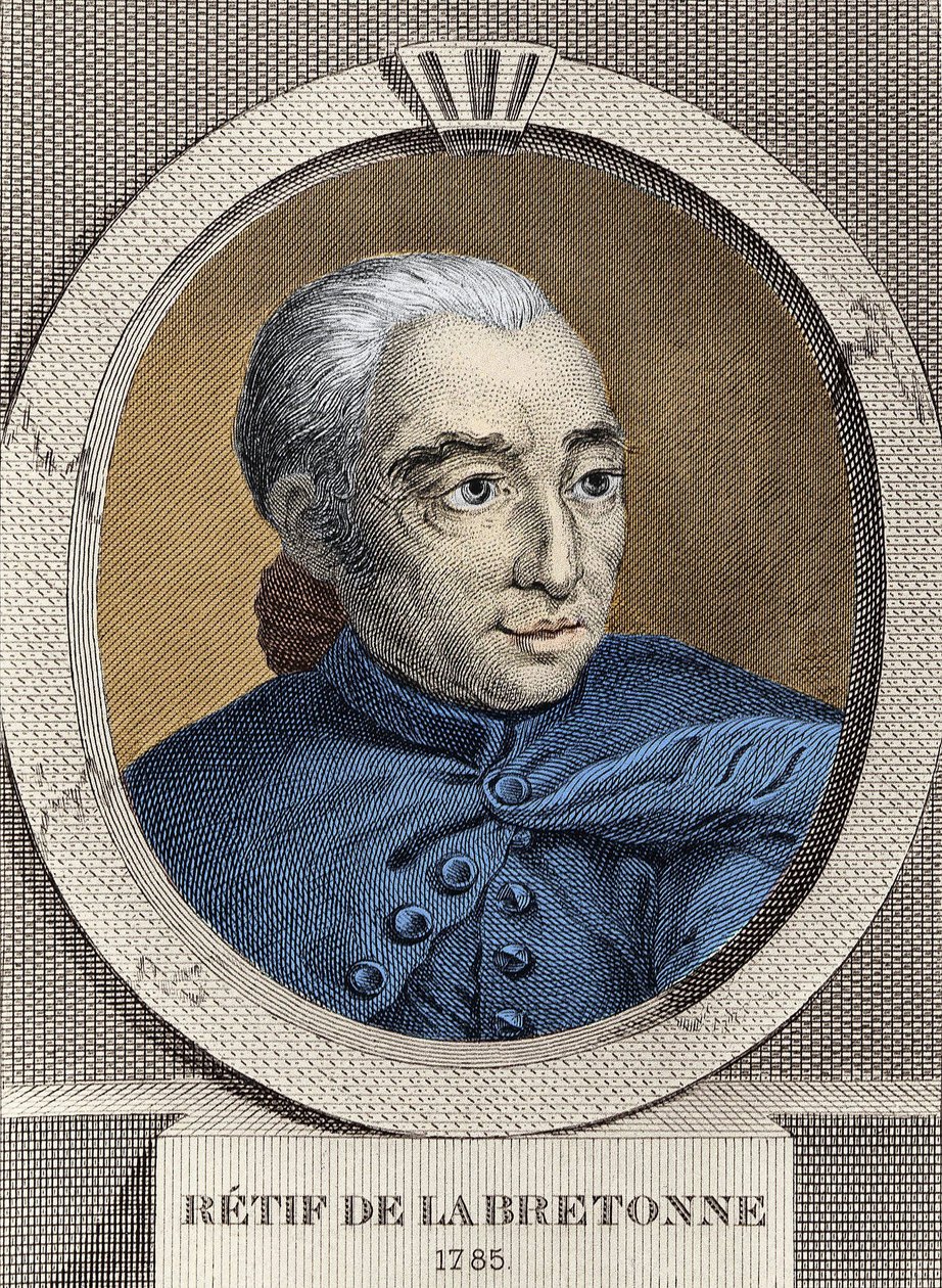 レスティフ・ドゥ・ラ・ブルトンヌ（1734-1806）の肖像 - ビネ作、エングレービング 作： ルイ（後）ビネット