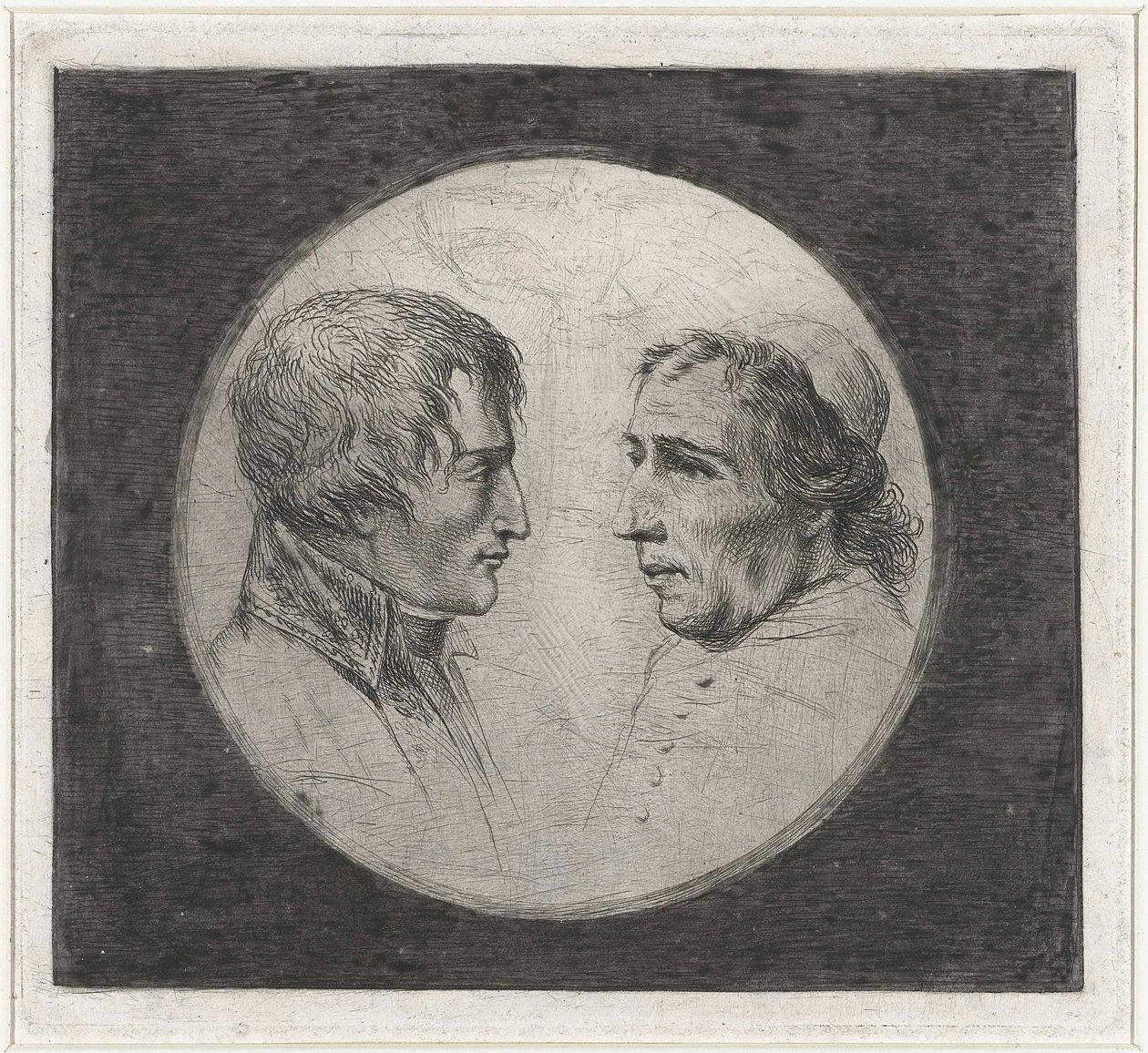 ナポレオンと教皇ピウス7世の二重肖像（1805年頃、ライクス美術館蔵） 作： Louis Bernard Coclers