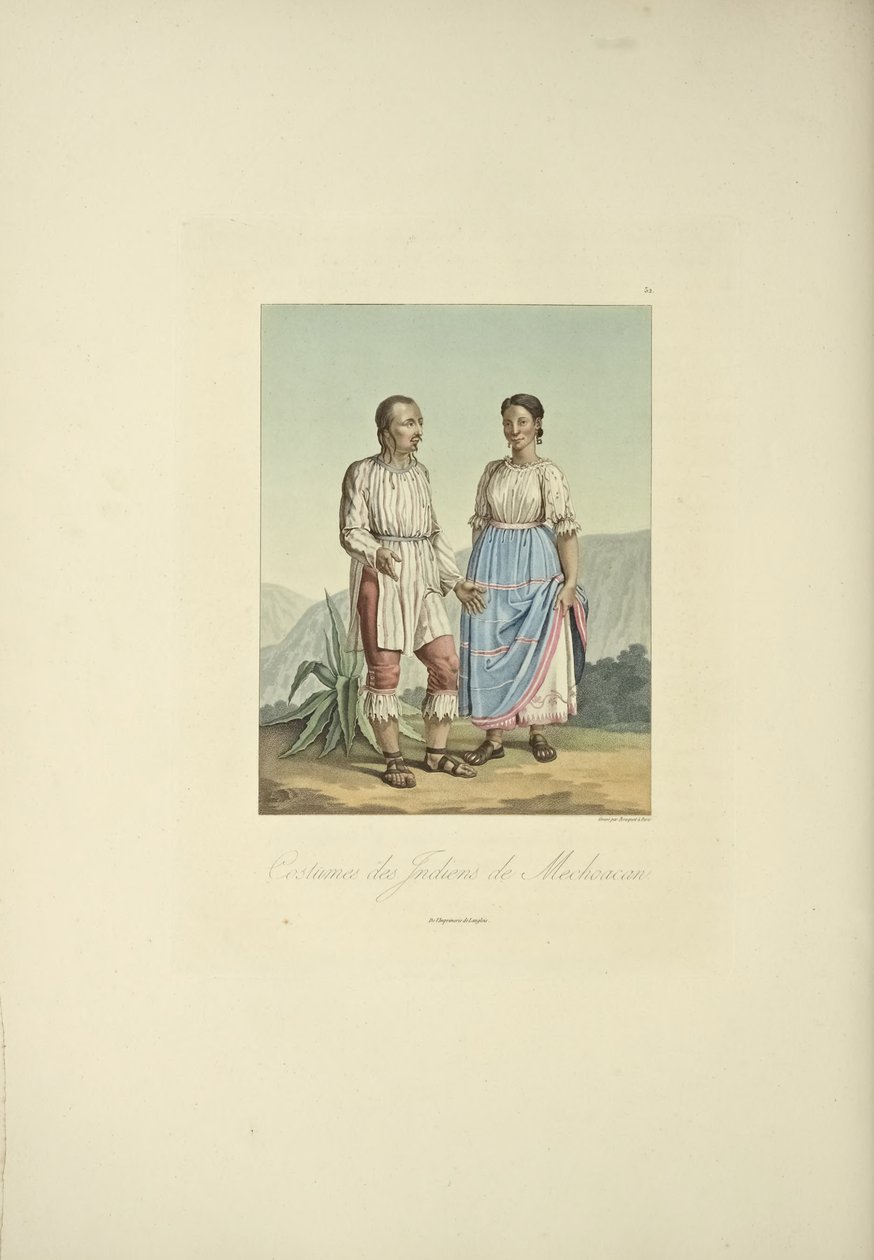 メチョアカン族の衣装（アレキサンダー・フォン・フンボルトとアイム・ボンプランの「Vues des Cordillères et Monumens des Peuples Indigènes de l