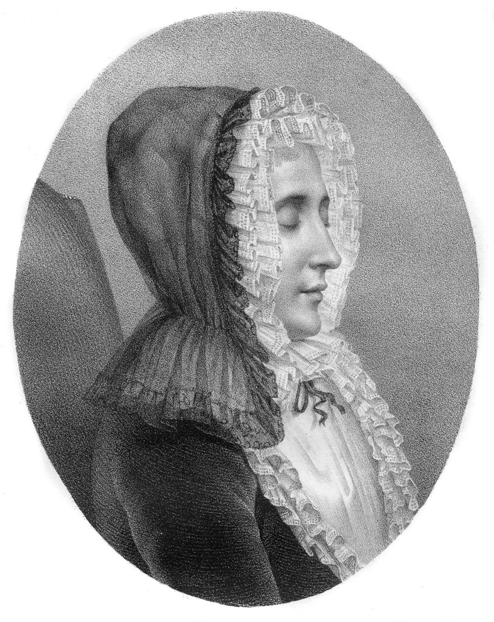 Madame du Deffand - Marie de Vichy-Chamrond (or Champrond), Marquise du Deffand - 1697-1780 - Carmontelleによるエングレーヴィング。 作： ルイ・カロジス（後）カルモンテル