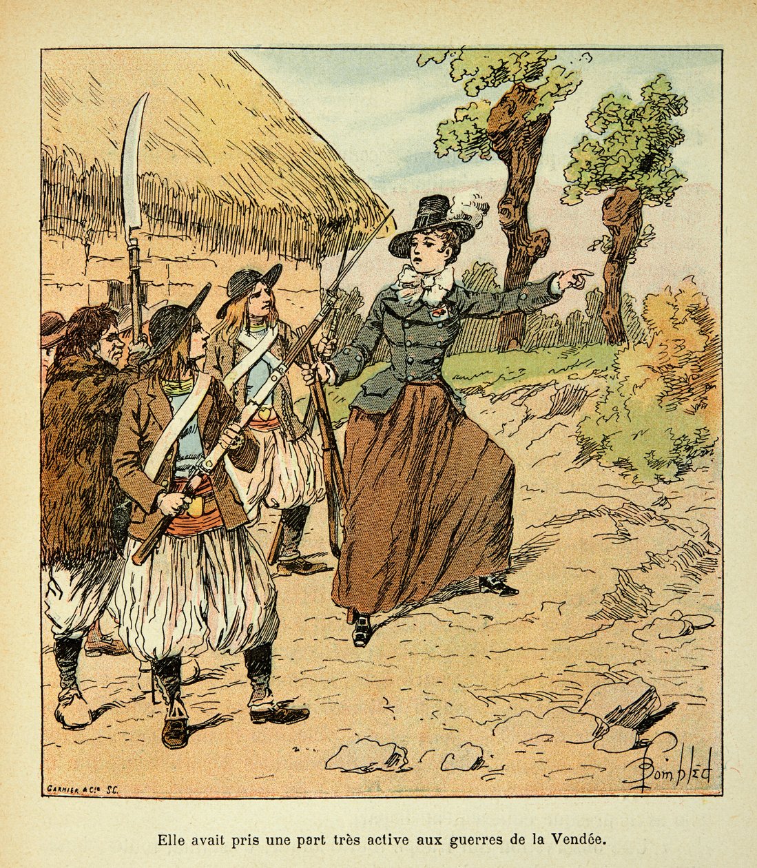 エマニュエル・ド・ラス・カース伯爵（1766-1842）の著書『聖ヘレネの記念』からボンブル・ルイ（1862-1927）が描いたイラスト。ヴァンデの戦争、個人蔵 作： ルイ・チャールズ・ボンブル