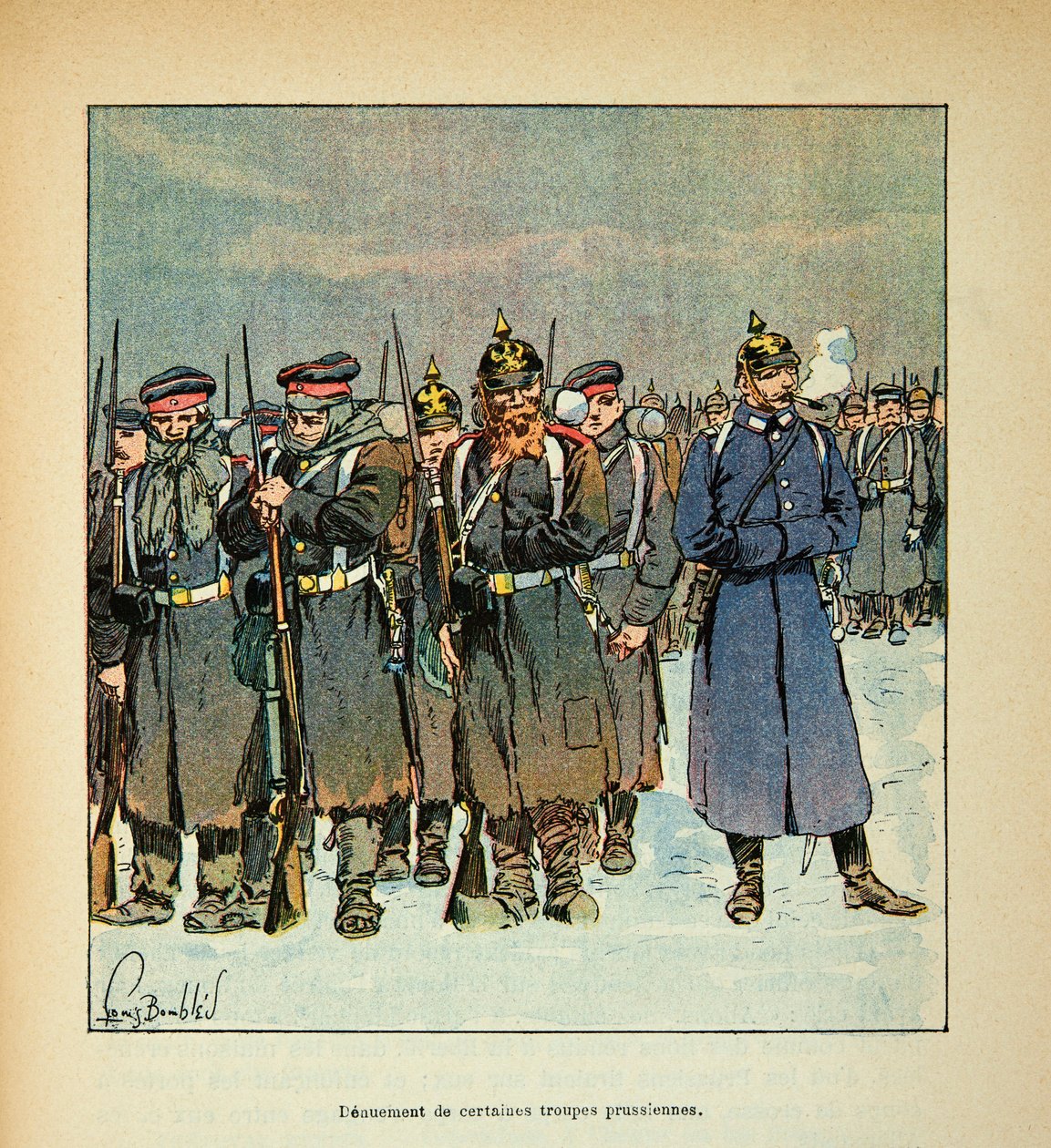 ルイ・ボンブルド（1862-1927）が挿絵を描いたグルネストことウジェーヌ・セルジェントの「ロワールの軍隊」（独仏戦争、1870年から1871年のキャンペーン）。1870年のプロシア軍の減衰、個人蔵 作： ルイ・チャールズ・ボンブル