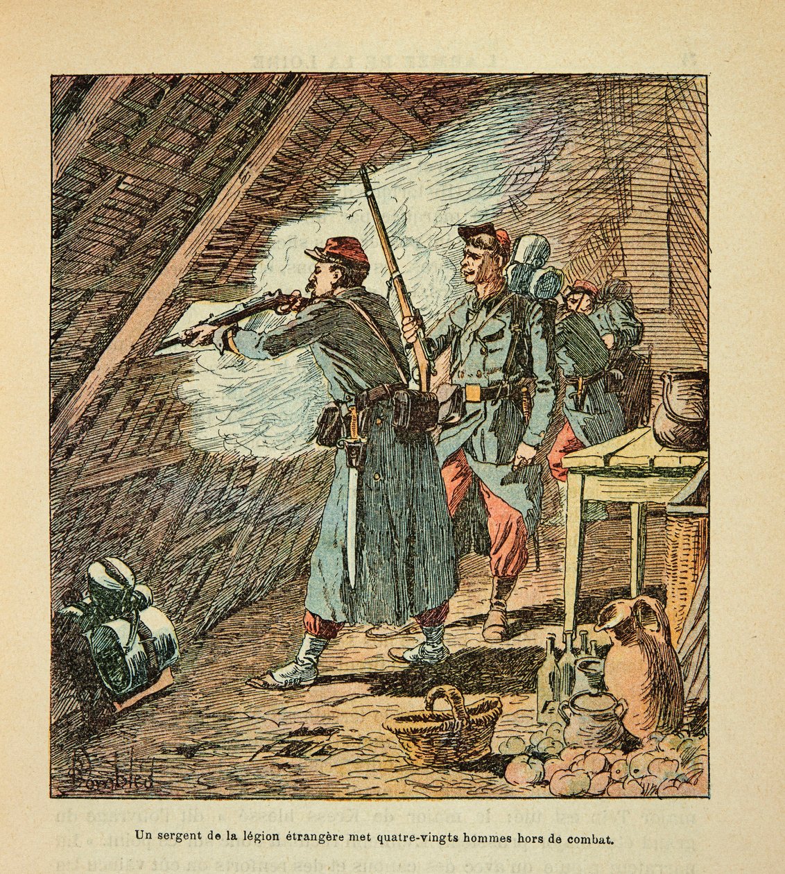 ルイ・ボンブルド（1862-1927）が絵を描いたグルネストことユージン・セルジェントの「ロワールの軍隊」（独仏戦争、1870-1871年のキャンペーン）。オルレアンの戦い（10月11日 作： ルイ・チャールズ・ボンブル