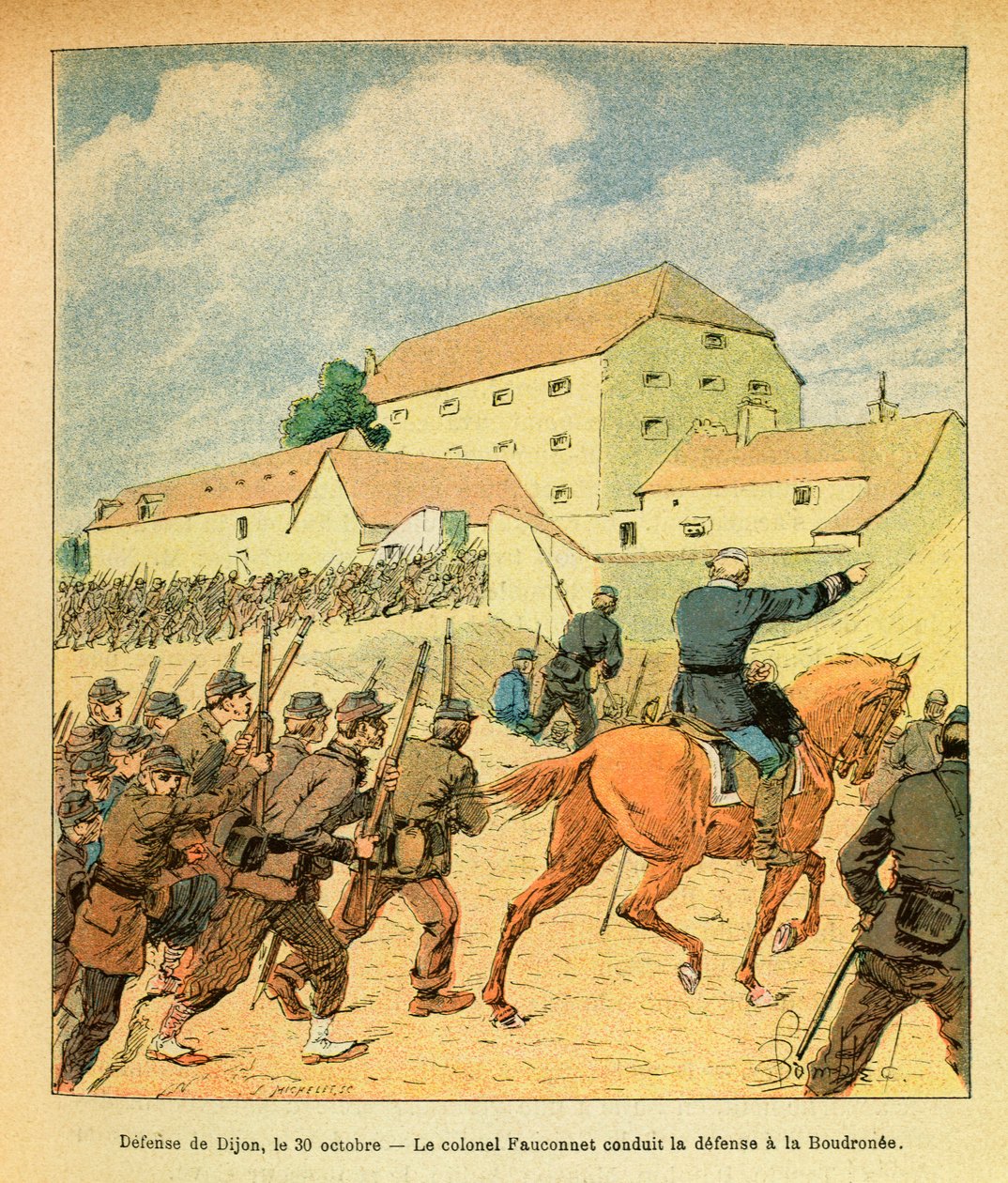 ルイ・ボンブルド（1862-1927）が描いたユージン・セルジュ（グレネスト）の東部軍（独仏戦争、1870-1871年のキャンペーン）。10月30日のDijon市の防衛戦 作： ルイ・チャールズ・ボンブル
