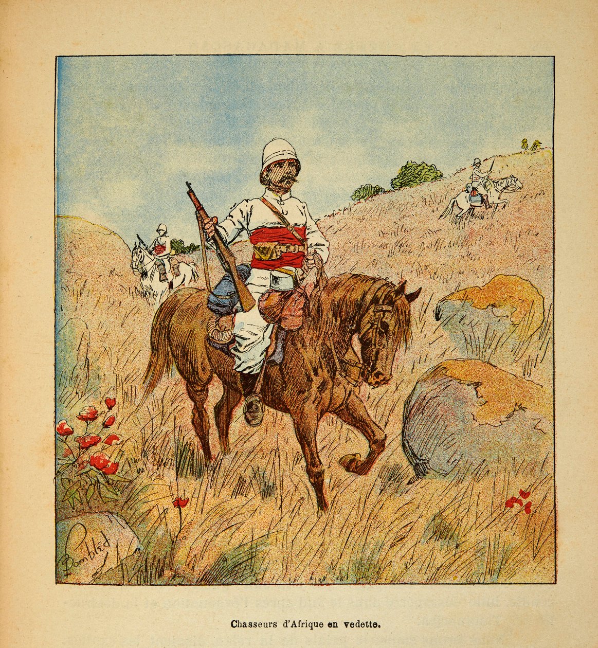 Henri Galli dit Galllichet (1854-1922)著、Louis Bombled (1862-1927)絵「マダガスカルの戦争-1885-1895年のフランス遠征の逸話」、個人蔵 作： ルイ・チャールズ・ボンブル