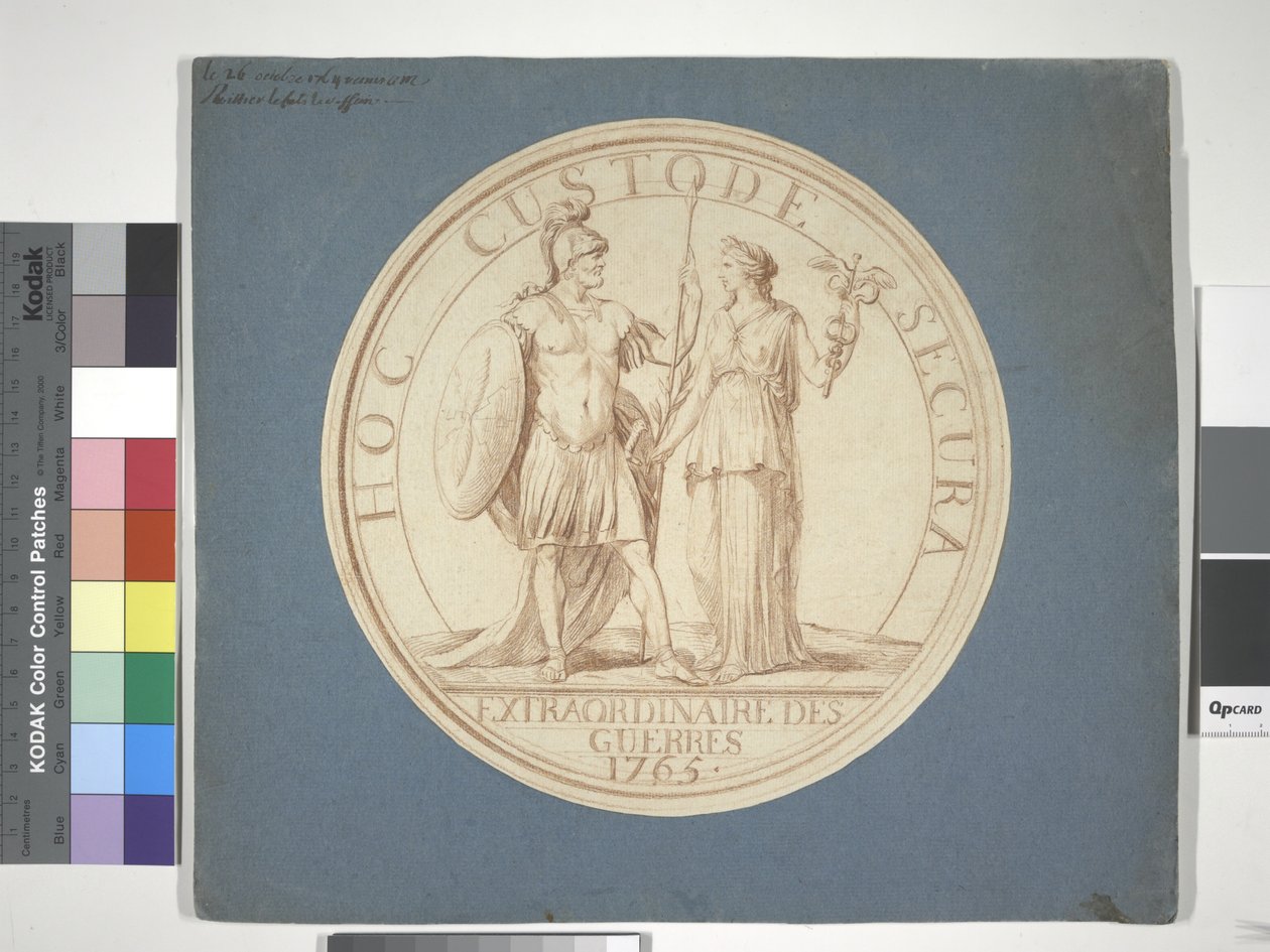メダルデザイン、戦争と平和：HOC CUSTODE SECURA 作： Louis Claude（attr。To）Vassé