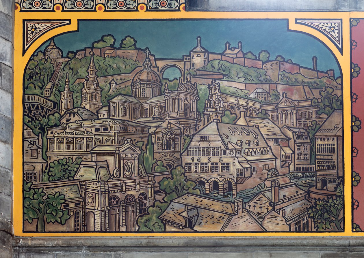 鉄道駅ビル (シント-ピータース駅)。 インテリア。 1912年。エントランスホール。 作： ルイ・クロケ
