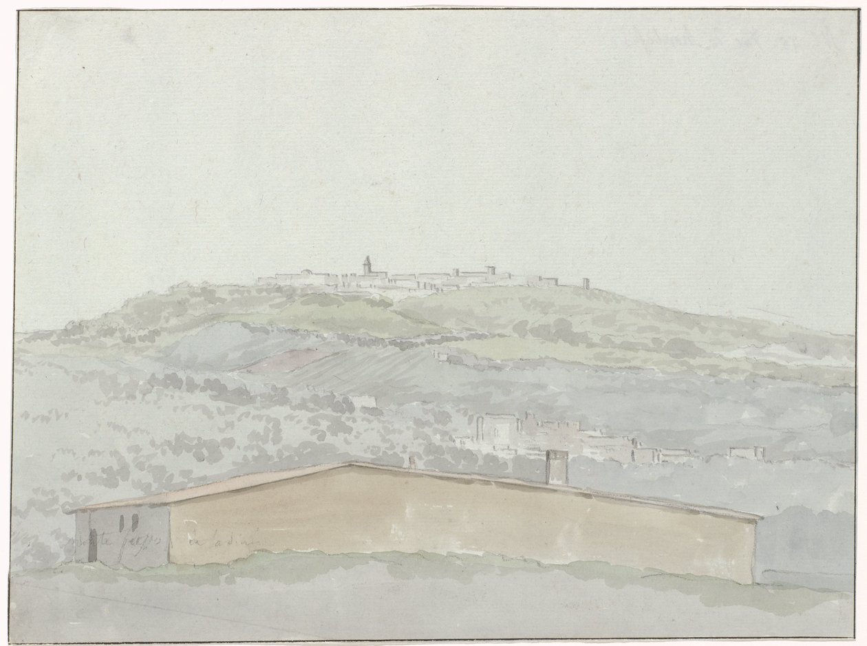 Gezicht op Montefusco モンテフスコの眺め (オブジェクトのタイトル) イタリア、シチリア、マルタの旅 - 1778 (シリーズタイトル) 作： ルイデュクロス