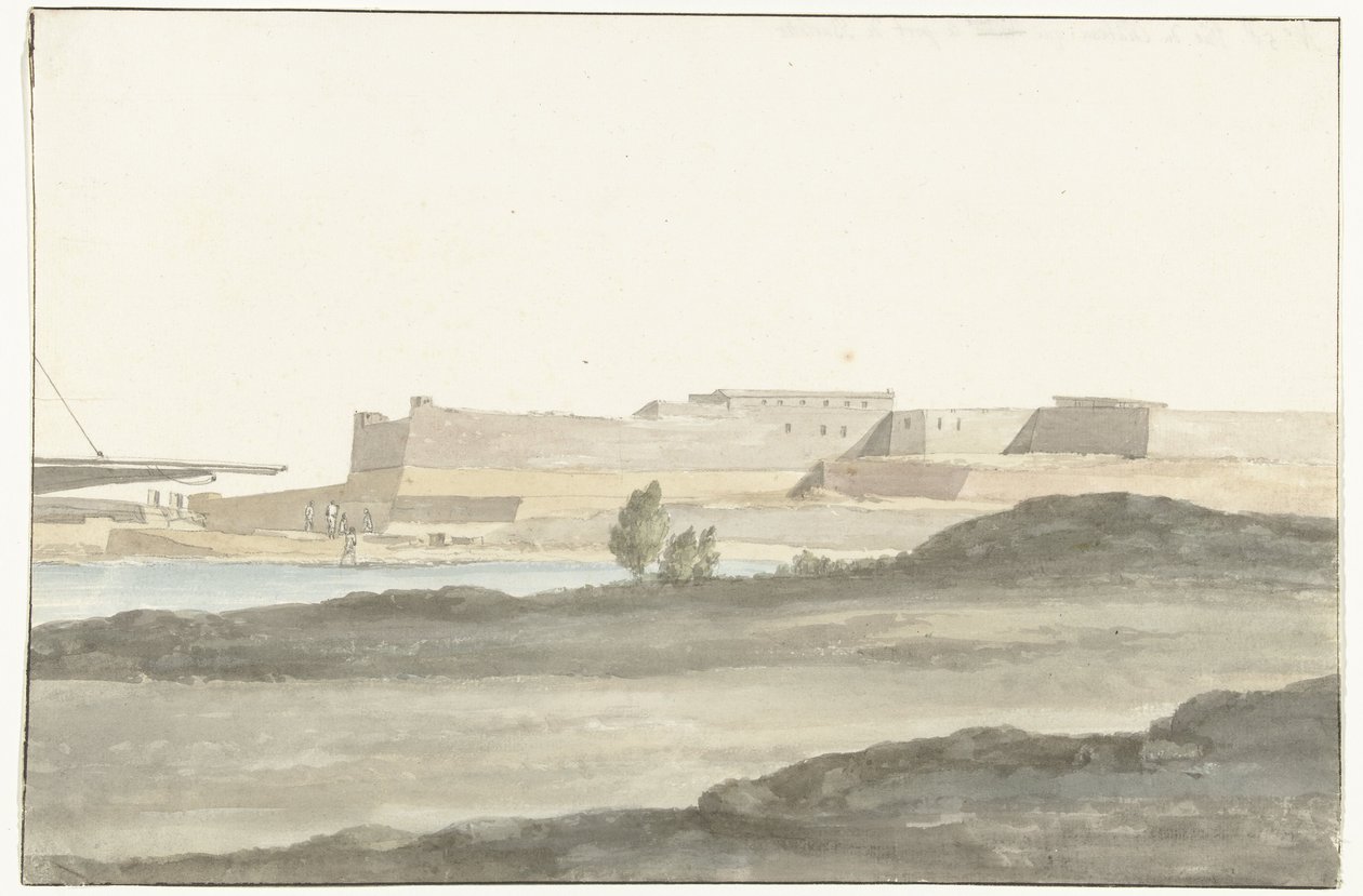 バルレッタ港の城の眺め Vue du Château, qui domine le port de Barletta (オブジェクトのタイトル) イタリアの航海、シチリアとマルテの航海 - 1778年（シリーズタイトル） 作： ルイデュクロス