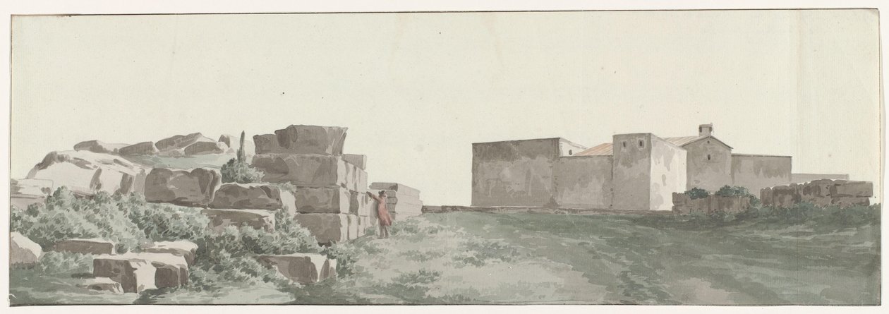 Profiel van de binnenmuren en buitenmuren van de oude stad Manduria 古代マンドゥリアの内壁と外壁のプロファイル (オブジェクトのタイトル) イタリア、シチリア、マルタの旅 - 1778 (シリーズタイトル) 作： ルイデュクロス