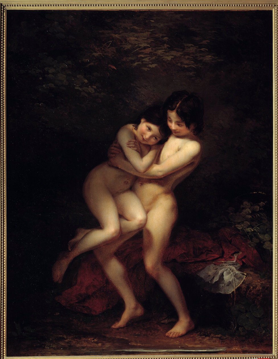 浴場の人々 ルイ・エドゥアール・リウール（1790-1855）の絵画 1831年 アミアン、ピカルディ美術館 作： ルイ・エドワール・リオウルト