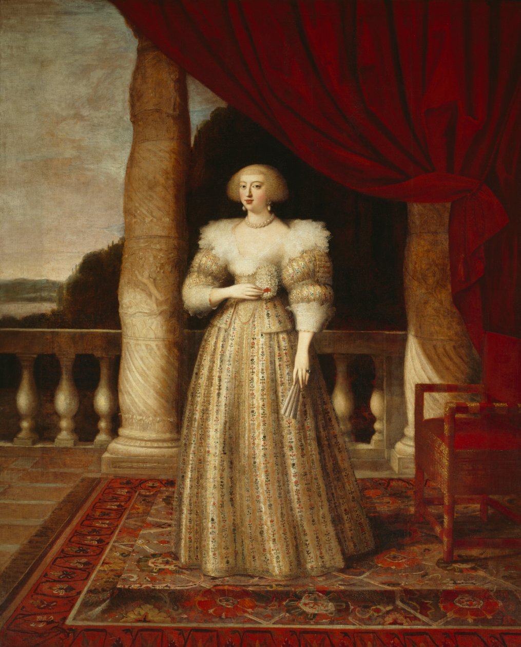 オーストリアのアン（キャンバスに油彩） 作： ルイ・フェルディナンド（c.1612-89）エル