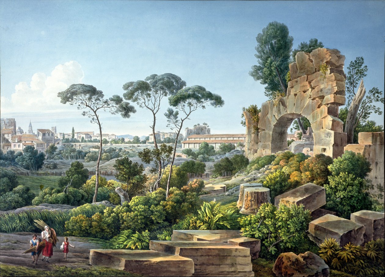 エスキリーノの丘、ローマ、c.1800のビュー 作： LouisFrançoisCassas