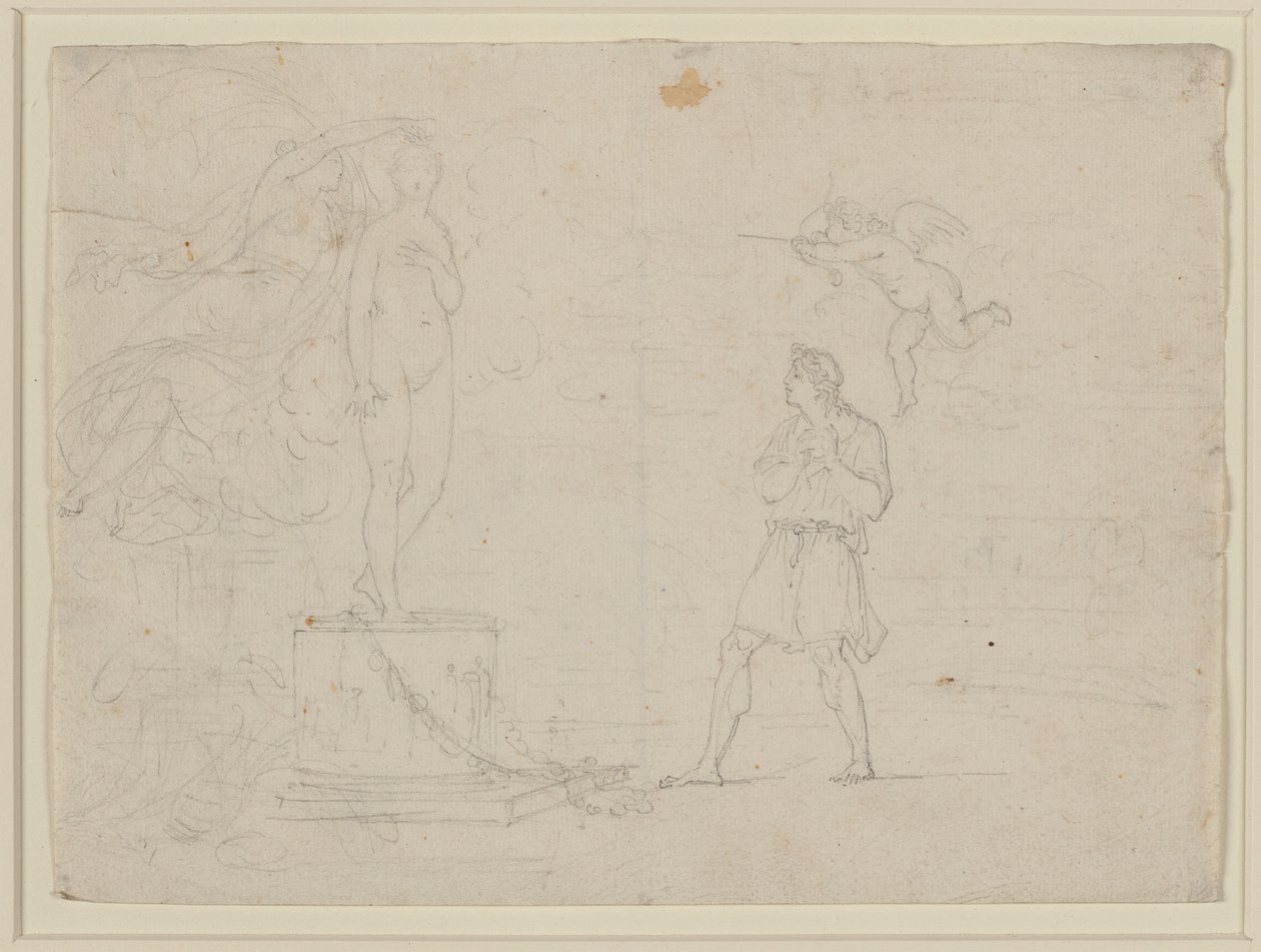 ピグマリオンとガラテアのための習作 1797年頃（紙にチョーク） 作： ルイ・ゴーフィエ