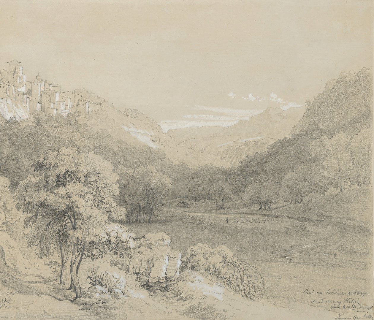 1848年、サビーン丘陵のキャヴィの風景。 作： ルイ・ガーリッツ
