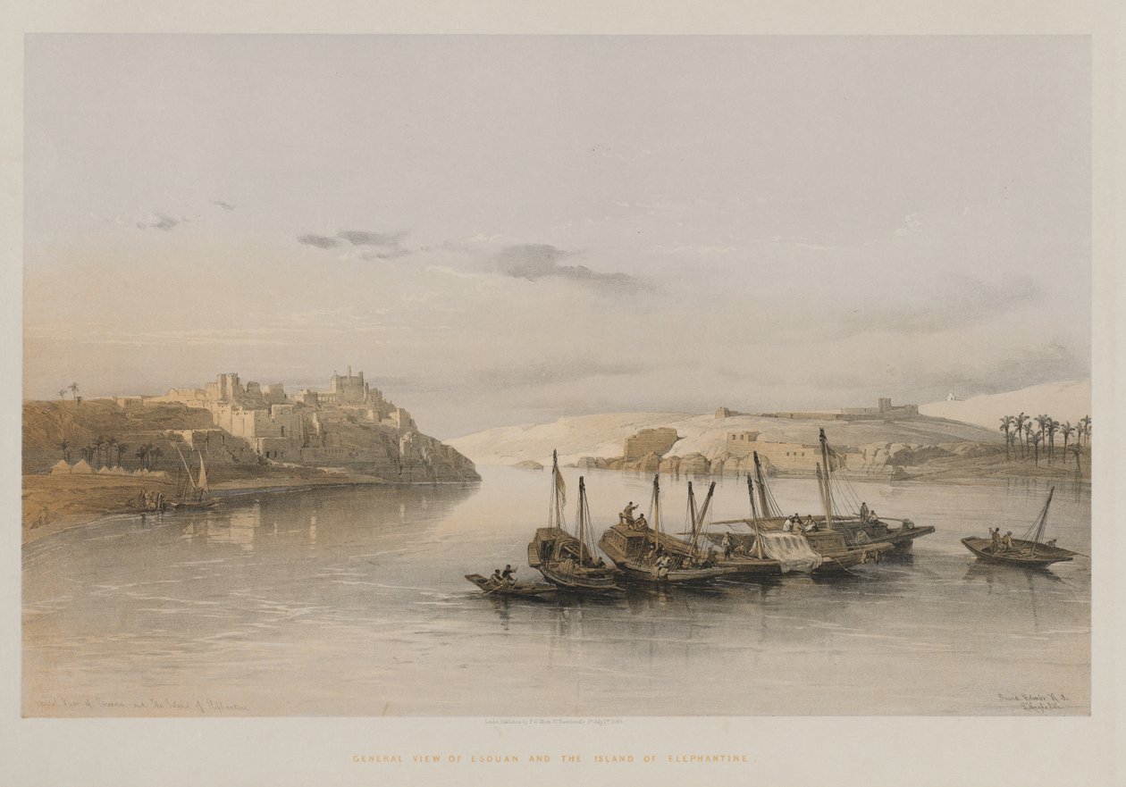 エジプトとヌビア、ボリュームII：エソアンとエレファンティネ島の概観、1848年。 作： ルイ・ハゲ