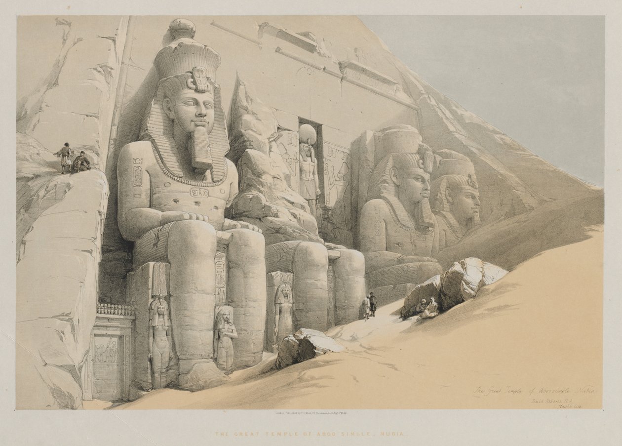 エジプトとヌビア、ボリュームI：アブーシンブルの大神殿、ヌビア、1846年。 作： ルイ・ハゲ