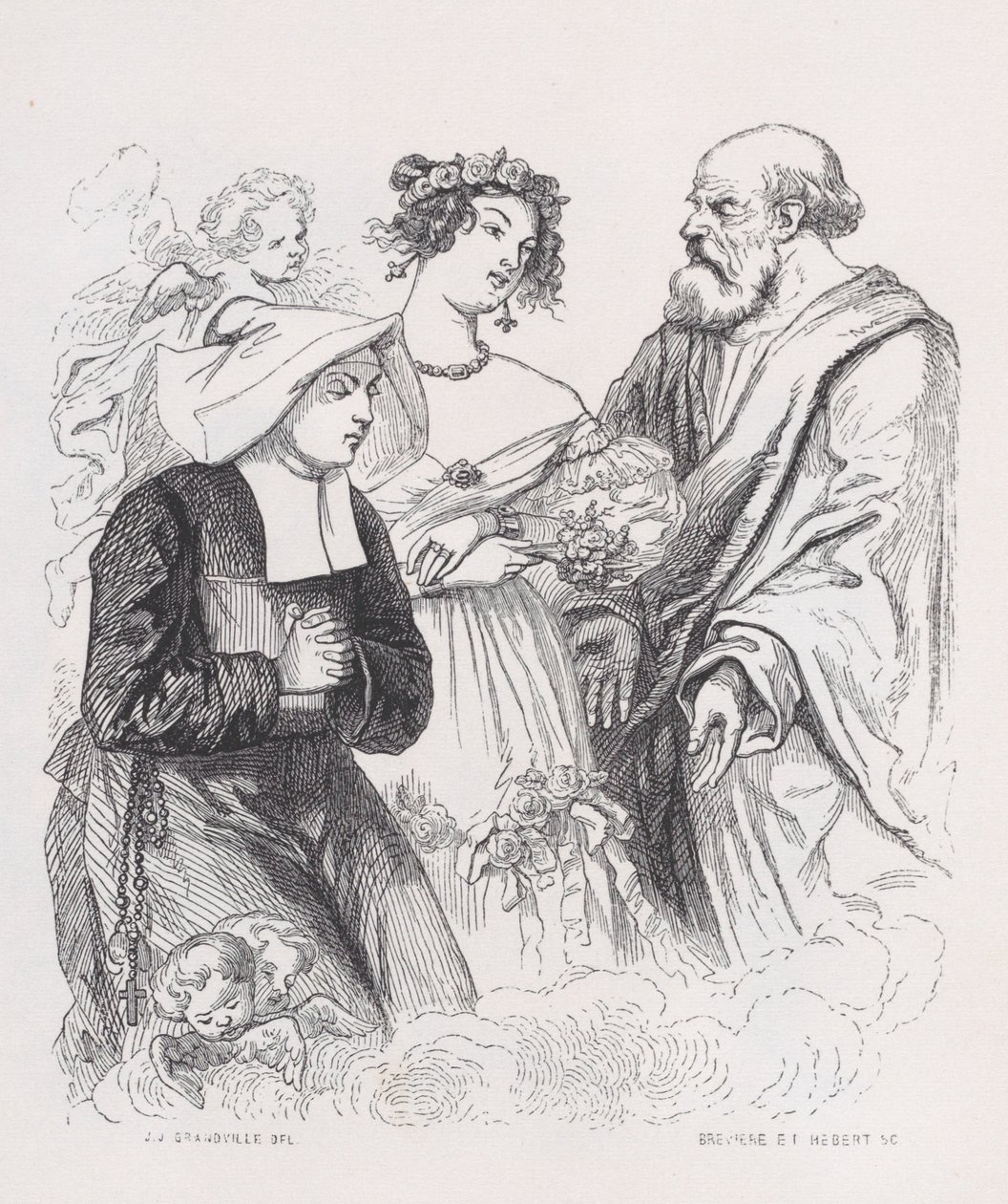 ベランジェの全作品、1836年からの慈善の二人の姉妹。作成者：ルイ・アンリ・ブレヴィエール、セザール・オーギュスト・エベール。 作： Louis Henri Breviere、Cesar Auguste Hebert
