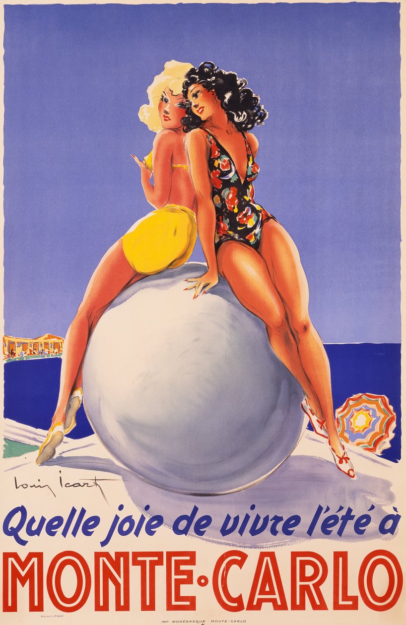 モンテカルロ、1948年頃（カラーリトグラフ） 作： ルイ・イカート