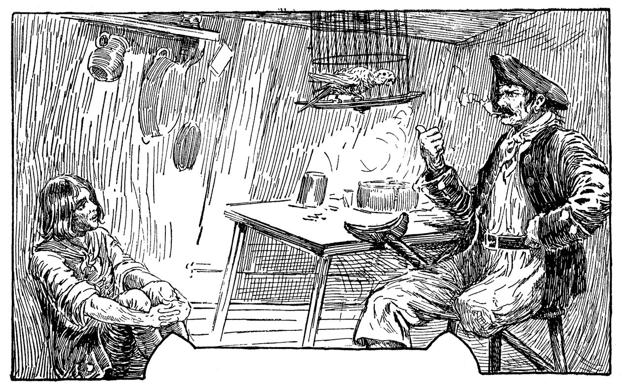 ロバート・ルイス・スティーブンソン（1850-1894）の小説「宝島」のために、ルイス・ヘッド（1857-1926）が描いたイラスト 1915年 作： ルイス・ジョン・Rヘッド