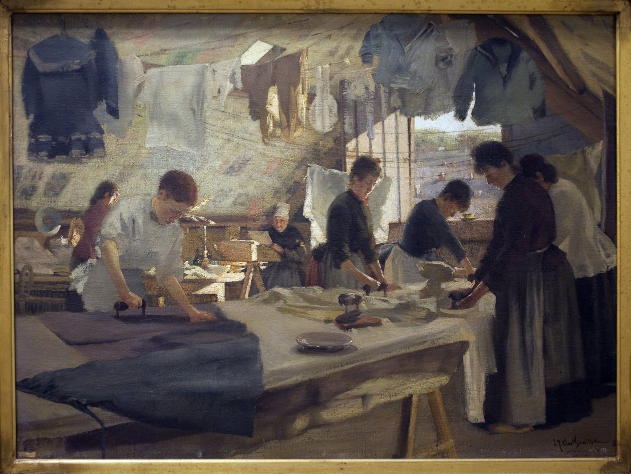 トルヴィルにあるリッパーの工房。ルイ・ジョセフ・アントニッセン（1849-1913）の絵画、油彩、キャンバス 作： ルイ・ジョセフ・アントニセン