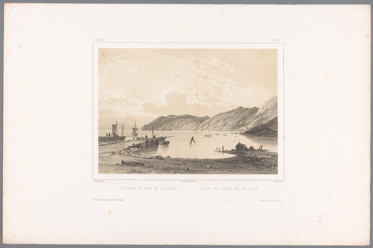 モレ港の眺め Vue Prize du Port de Mólleleie / Udsigt fra Havnen ved Mólleleie (オブジェクトのタイトル) 北欧の顔たち（連載タイトル） ビューデュノール。 スエード（シリーズ名） 作： ルイ・ジュリアン・ジャコット