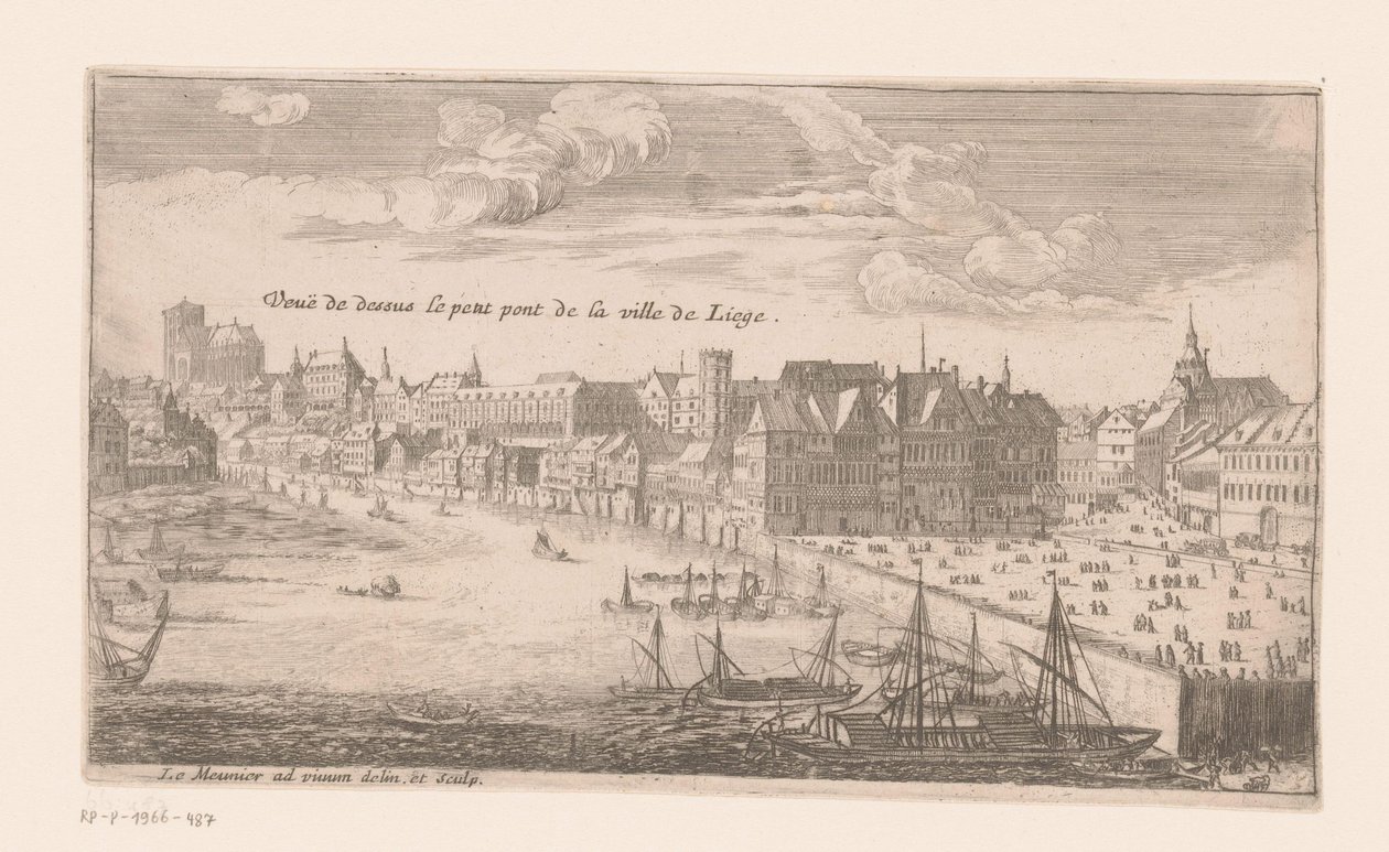 リエージュの眺め Vue de dessus le petit pont de la ville de Liege (オブジェクトのタイトル) 作： Louis LeMeunier