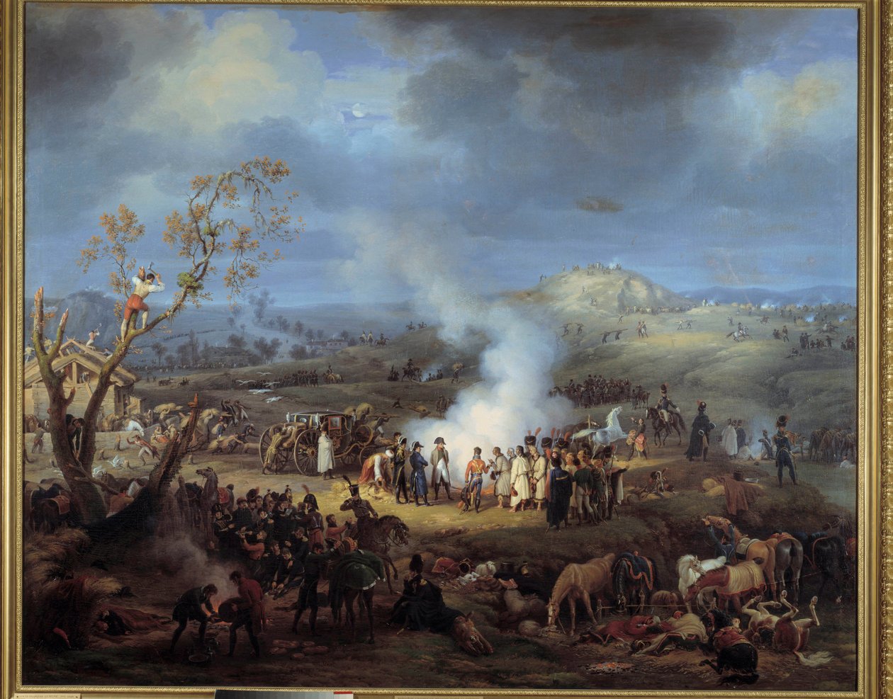 1805年12月1日、アウステルリッツの戦いの前夜のナポレオン1世のビバーク。ルイ・フランソワ・ルジューヌ（1775-1848）の作品 作： ルイ・レジューヌ