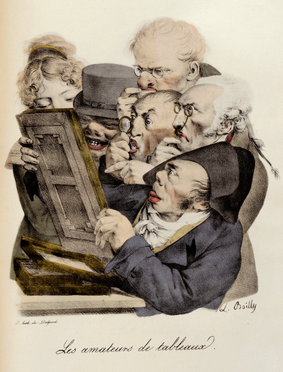 絵画の愛好家たち ルイ・レオポルド・ボワのエングレービング（Louis Leopold Boilly 作： ルイレオポルドボイリー