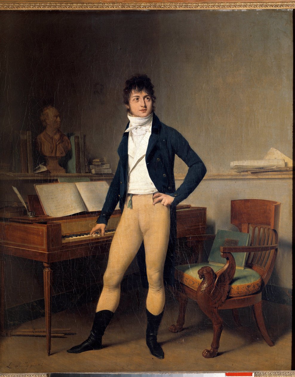 フランスの作曲家、フランソワ・アドリアン・ボワリュー（1755-1834）の胴体部分の肖像。ルイ・レオポルド・ボワイ（1761-1845）の絵画 作： ルイレオポルドボイリー