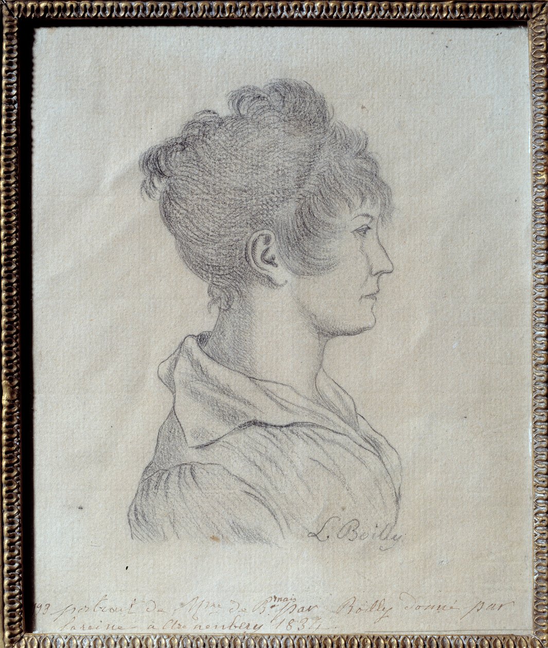 プロフィール ジョゼフィーヌ・ド・ボーアルネ（1763-1814）の肖像 ルイ・レオポルド・ボワイ（1761-1845）によるデッサン 1793年 Sun.0.17x0.21 m マルメゾン、ミュゼ・デュ・シャトー 作： ルイレオポルドボイリー