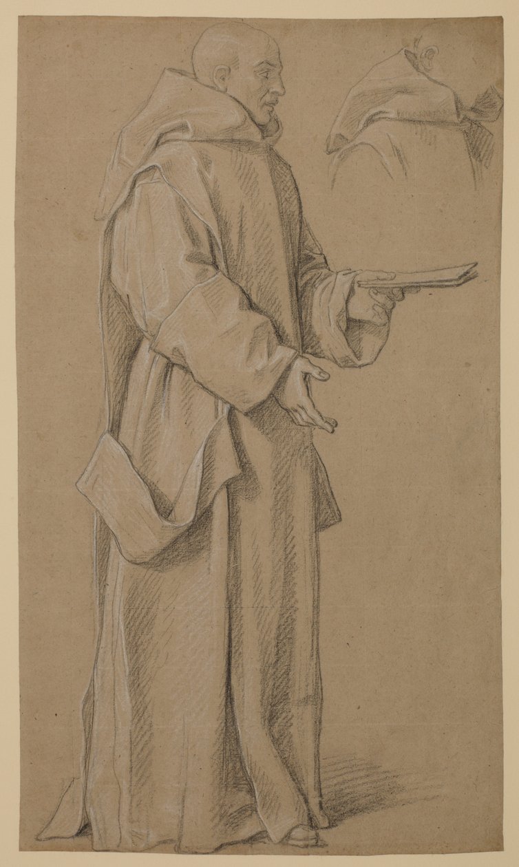 立僧と頭巾の研究 作： Louis Licherie de Beuron（attr。to）
