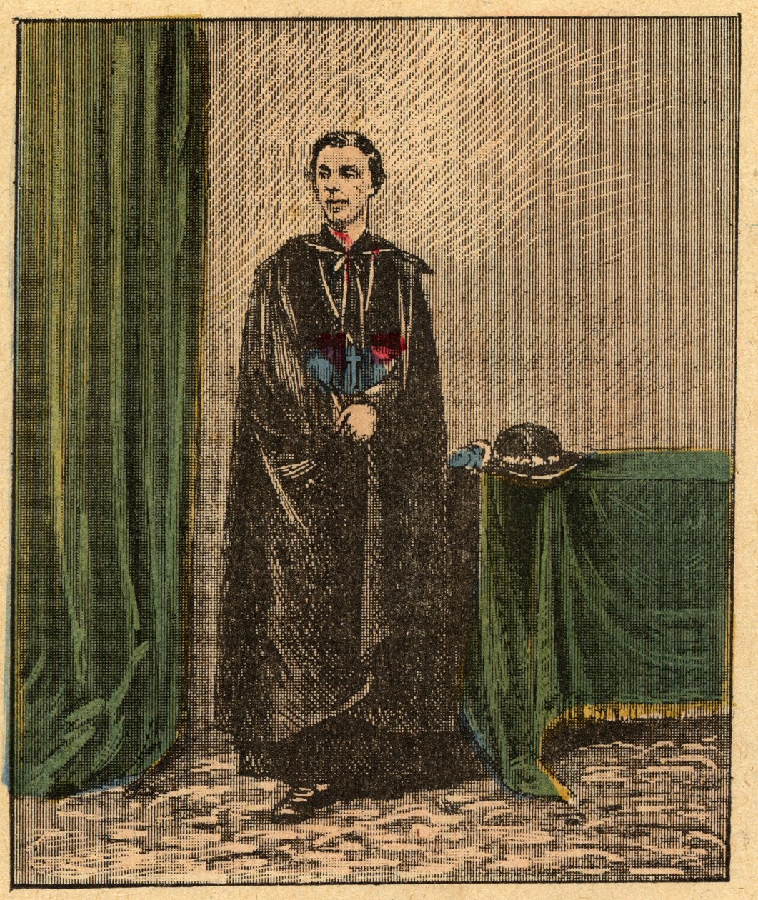 ルイ・ガストン・ド・セギュール (Louis Gaston de Segur) (1844-1879) フランスの司教 - - 「目による宗教的教え」からの彫刻。 ルイ・メイトルジャンとジョルジェ・ラモンドによる素晴らしいアルバム - フランス 1910 作： Louis Maitrejean