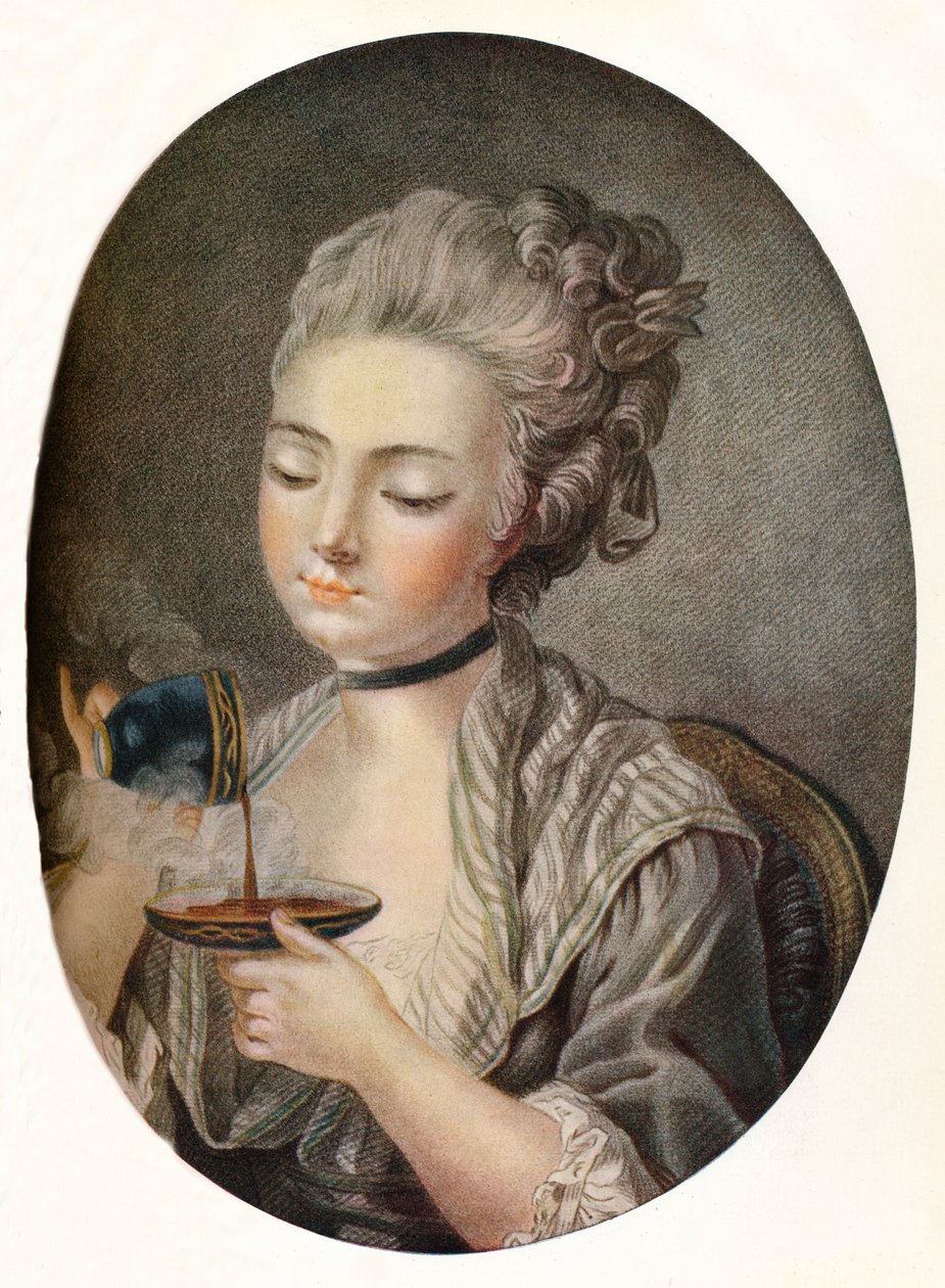 コーヒーを飲む少女、c1774 作： ルイ・マリン・ボネット