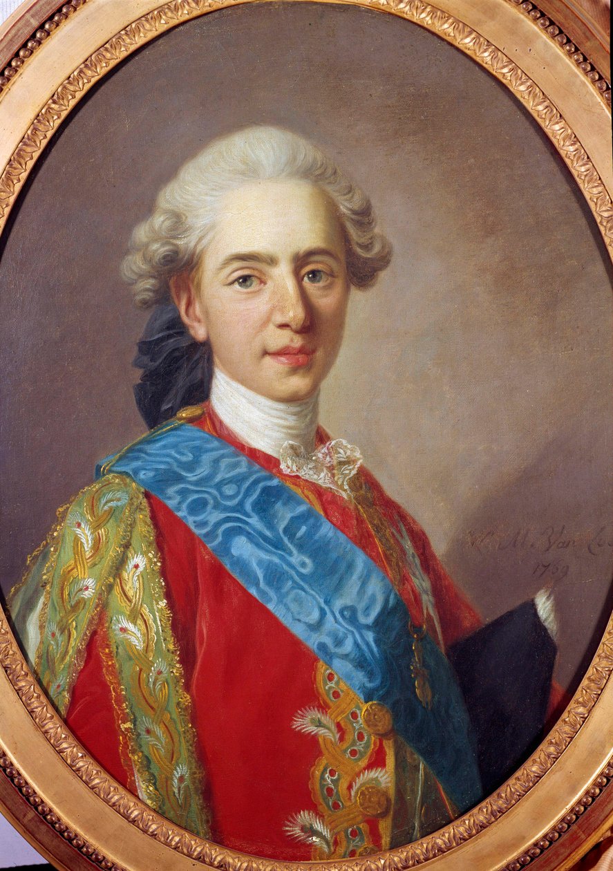フランス王であり、ベリー公であったルイ16世（1754-1793）の肖像 ルイ・ミシェル・ファン・ロー（1707-1771）の絵画 1769年 日0,64 x 0,49 m 作： ルイ・ミシェル・ヴァン・ルー