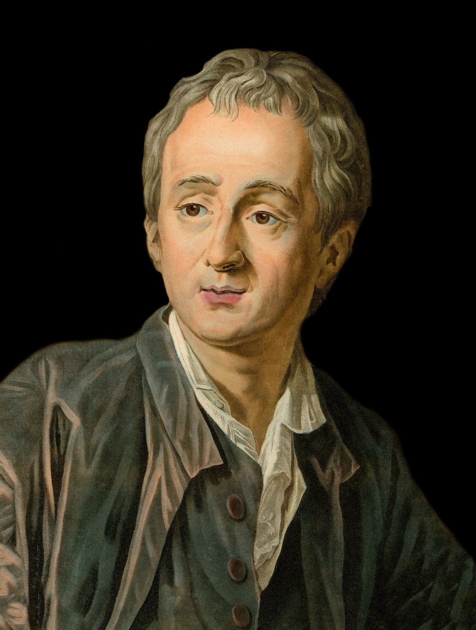 フランスの作家・哲学者Denis Diderot（1713-1784）の肖像（Michel Van Looによる彫刻）。 作： ルイ・ミシェル・ヴァン・ルー