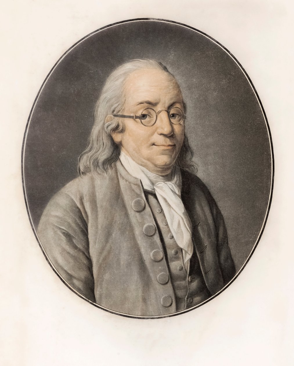 Benjamim Franklin. Retrato (gravura) 作： ルイス・ミシェル・ヴァン（後）Loo