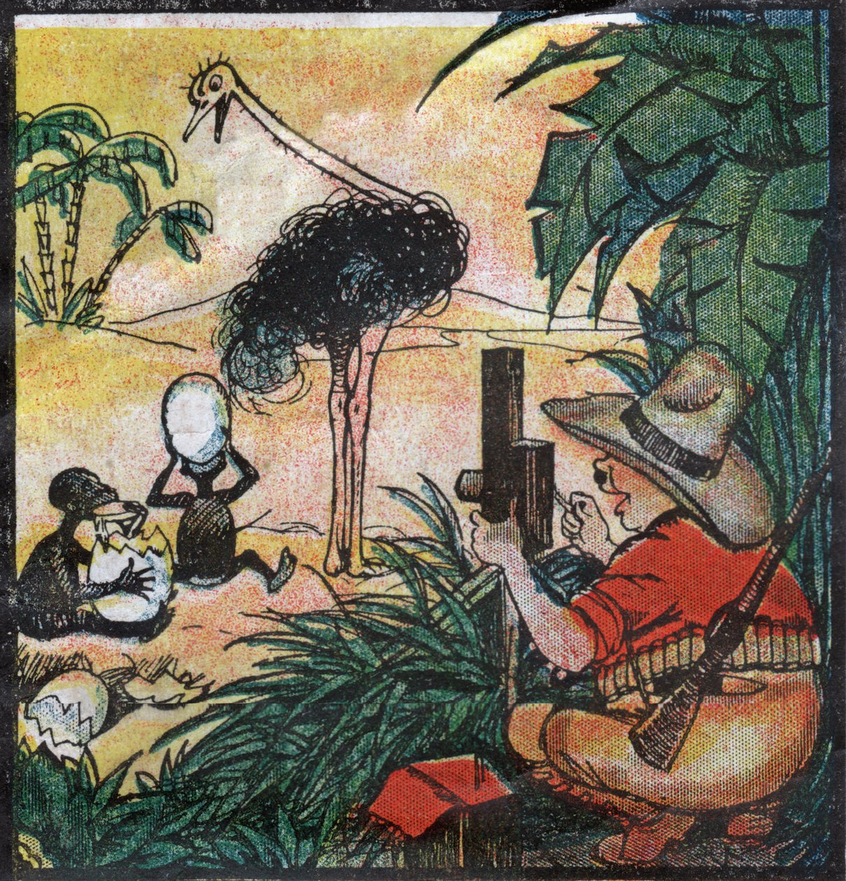 Nestor Fenleroc、ヨーロッパの結腸は、アフリカでダチョウを撮影します。 1923年（彫刻） 作： ルイ・ペルティエ