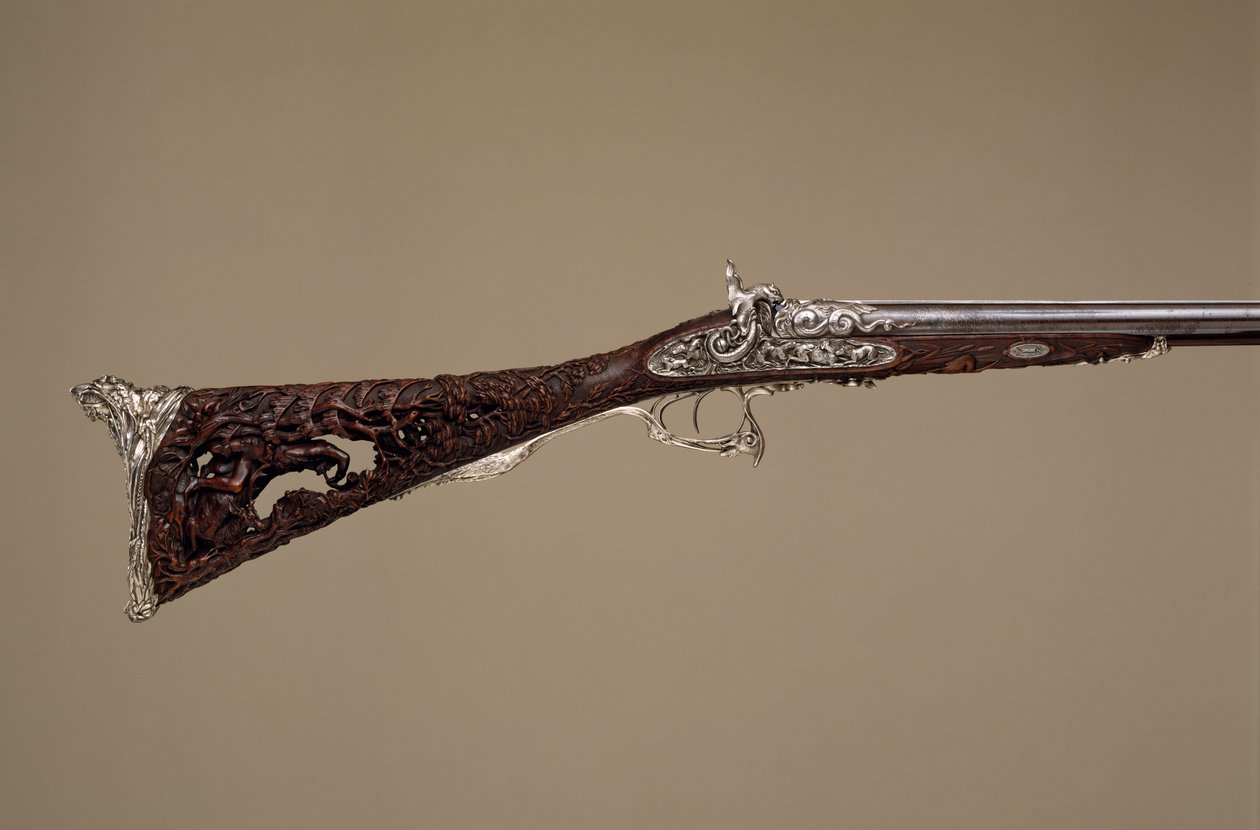二重銃身パーカッション ショットガン、フランス、パリ、1854 年 作： ルイ・ペリン