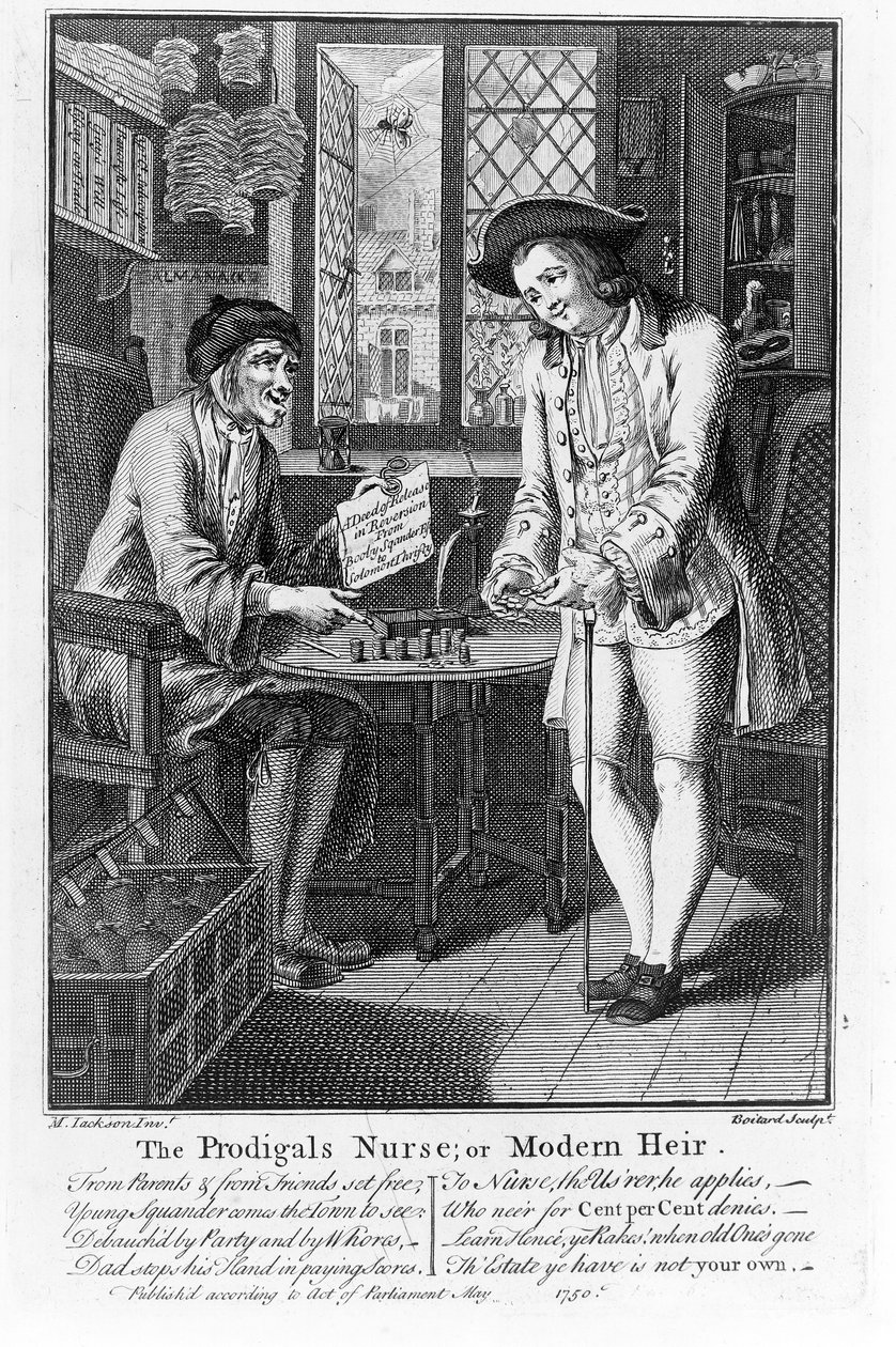 放浪者のナースまたは現代の相続人、パブ。 1750 作： ルイ・フィリップ・ボワタード