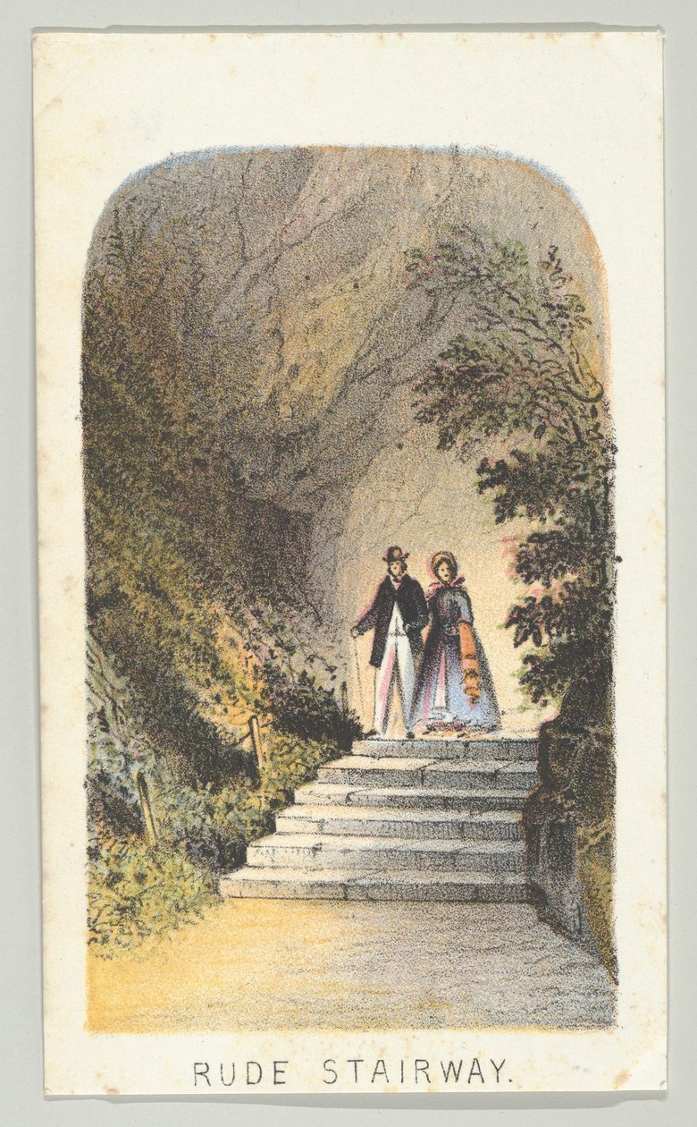 無礼な階段」、シリーズ「ニューヨーク・セントラルパークの風景」より、第2部、1864年。 作： ルイ・プラン