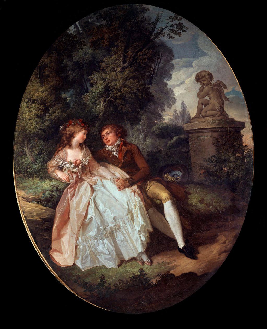 ガランテの情景（キューピッド付き） ルイ・トリンクス（1746-1800）の絵画 18世紀 トゥール、ボザール美術館 作： ルイ・ロラン・トリンケス