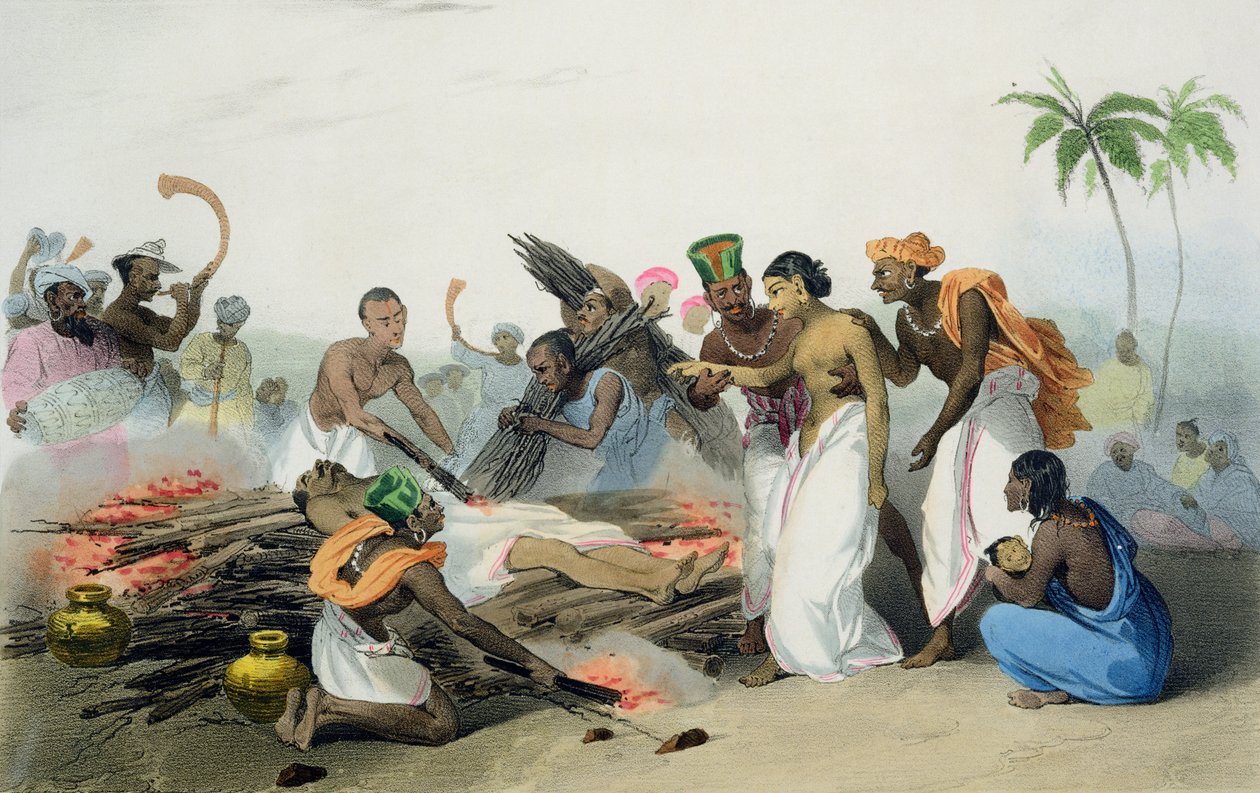 ジャン・アンリ・マーレット（1770-1848）とCo.、1827-35によって彫刻されたMEバーヌーフの「フレンチインディーズ」のブック15の3枚目のプレート 作： ルイ・トーマス・バーデル