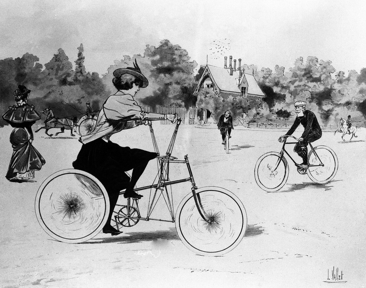 Vélocipédistes - Louis Vallet著、Bibl.des Arts deco。 作： ルイ・バレット