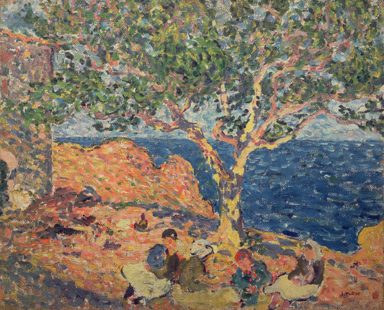 地中海の風景（キャンバスに油彩） 作： ルイ・ヴァルタ